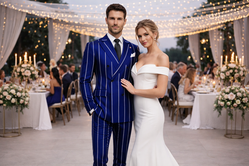 Royal Blue Pinstripe Suit