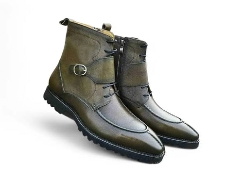 Rugged Split Toe Lace-up Boot Carrucci