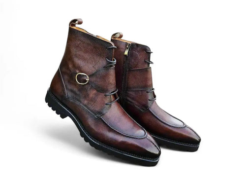 Rugged Split Toe Lace-up Boot Carrucci