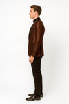 Mens Rust Copper Brick Color Paisley Tuxedo Jacket  Dinner and Wedding Blazer With Black Pants Matching Bowtie