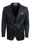 Mens Stacy Adams Suit - Stacy Adams Suit Men's Glen Plaid Suit - One Button Vested Peak Lapel in Black