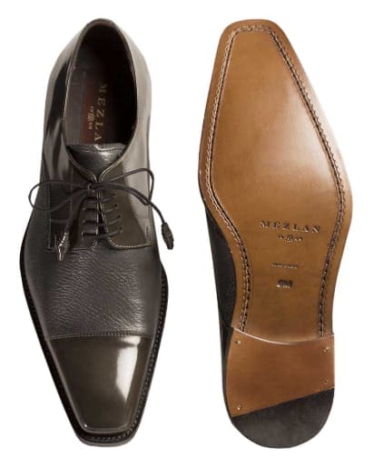 Men’s Grey Cap Toe Dress Shoes by Mezlan – Deerskin & Calfskin Lace-Up Oxfords Made in Spain