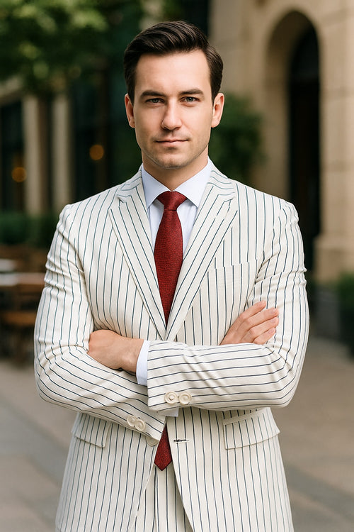 Stylish pinstripe business attire