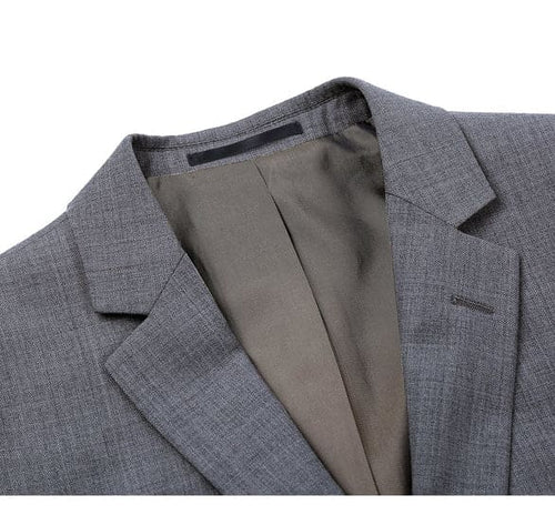 Renoir Clothing - Renoir Suit - Renoir Fashion - Super 140s Wool Two Button Slim Fit Dark Grey Renoir Suit