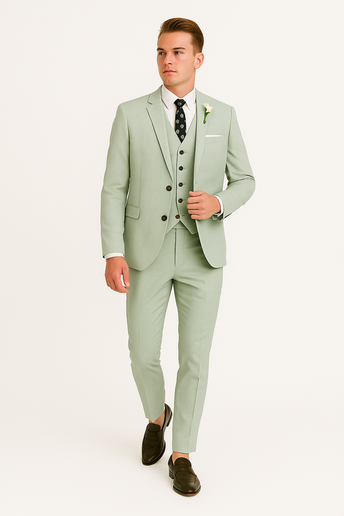 Sage Men Light Green Suit