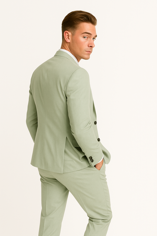 Sage Men Light Green Suit