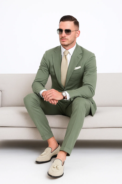 Sage Green Groomsmen Suit