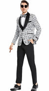 Mens One Button Vested Shawl Lapel Solid Vest Silver Grey Prom Tuxedo