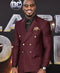 Menâs Vernon Davis Movie Event Suit â Maroon Double-Breasted Formal 3-Piece Suit