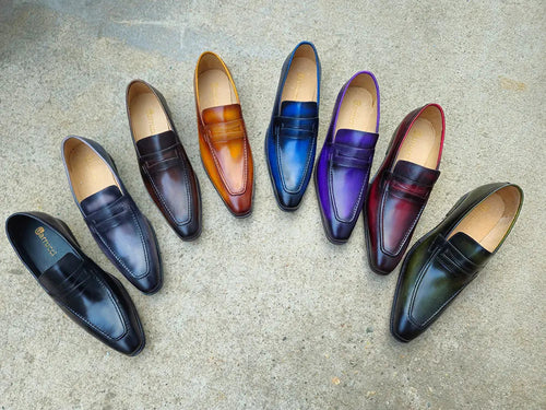 Mens Classic Leather Penny Loafersā Signature Style