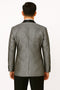 Silver and Black Tuxedo Blazer with Matching Bow Tie - Paisley Sport Coat For Prom or Wedding