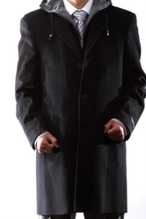 Mens Black Overcoat - Young Generation Dark color black Wool fabric Winter OverCoat, Dark color black, Dark Charcoal Masculine color
