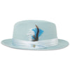 Tapa Crushable Straw Hat Fedora in Sky Blue