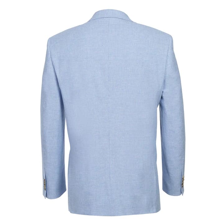 Mens Classic Two Button Linen & Cotton Summer Sport Coat Sky Blue Blazer Houndstooth