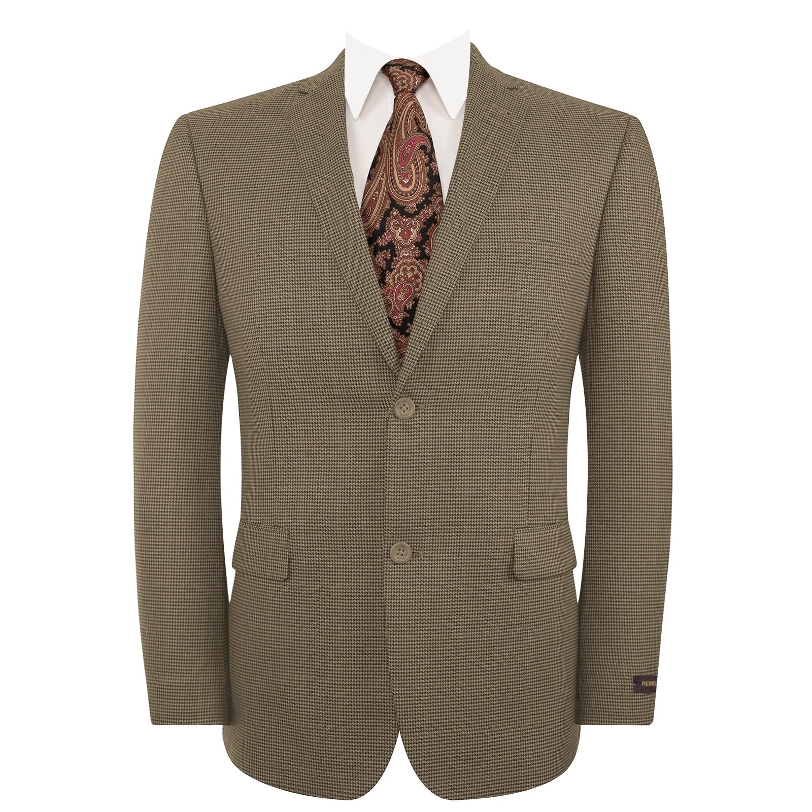 Mens Slim Fit Jacket Single Breasted Two Buttons Blazer Light Brown main image 0