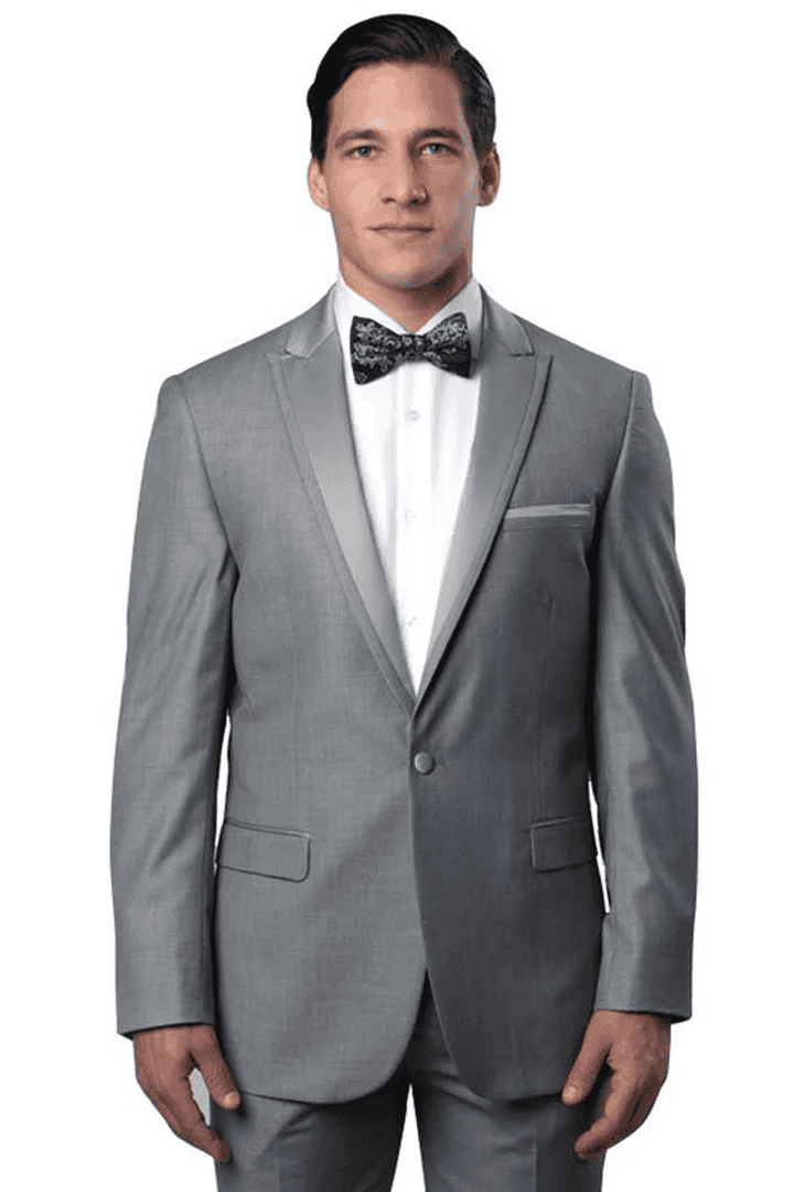 Mens Designer Slim Fit One Button Peak Wedding Tuxedo in Navy main image 0