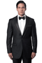 Men's Slim Fit One Button Satin Trim Peak Lapel Prom & Wedding Tuxedo In Charcoal Grey