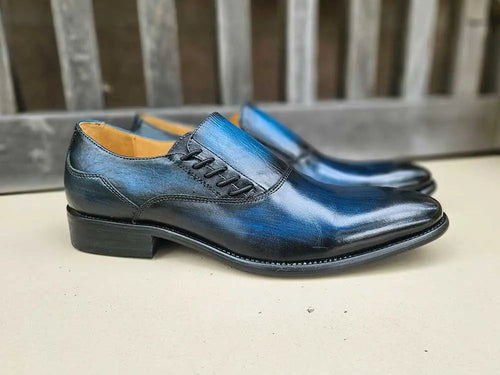 Sleek Slip-On Loafers with Lace Accent