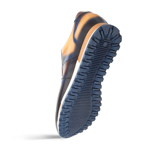 Men's Latini Multi-Tone Blue Sneakers by Mezlan – Hand-Burnished Calfskin, Made in Spain