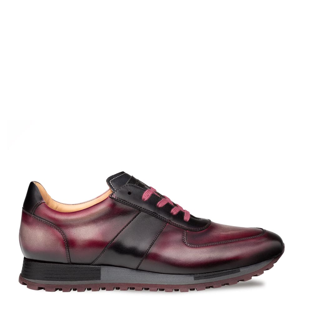Men's Latini Multi-Tone Graphite Sneakers by Mezlan – Hand-Burnished Calfskin, Made in Spain