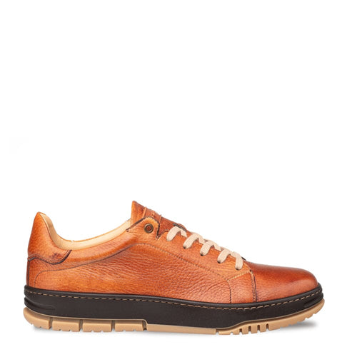 Men's Grazia Dark Cognac Deerskin Street Sneakers by Mezlan – Luxury Comfort, Made in Spain