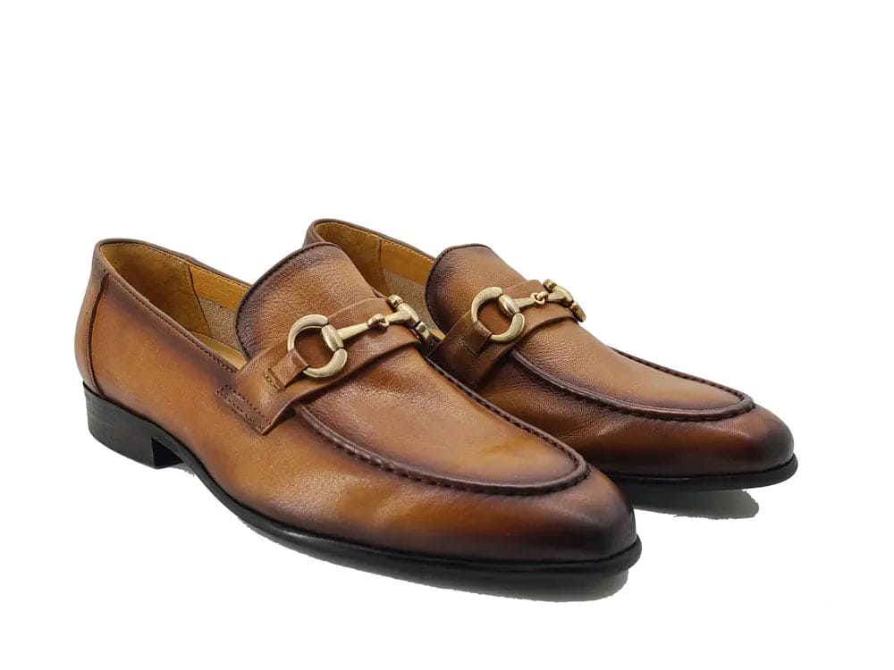 Soft Calfskin Loafer with Gold Horse Bit Detail