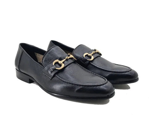 Soft Calfskin Loafer with Gold Horse Bit Detail