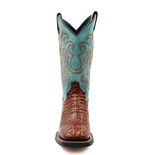 Ferinni Boot - Mens Dress Cowboy Boot - Ferrini Stampede Men's Print Crocodile Boots Handcrafted Sport Rust in Rust Color