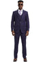 Purple Suit For Men - Church Suit - Men's Stacy Adams Vested One Button Side Peak Lapel Pinstripe Eggplant Purple Suit