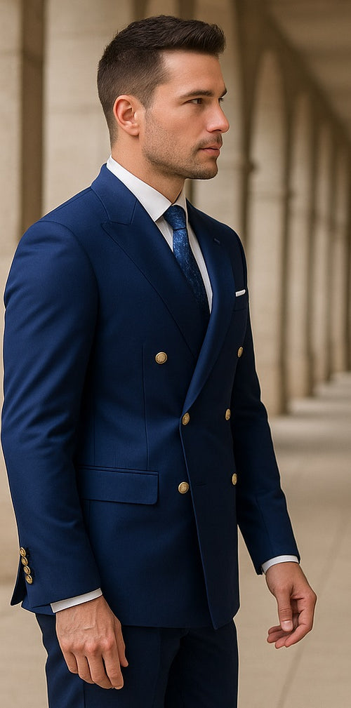 Business suit in rich royal blue tone