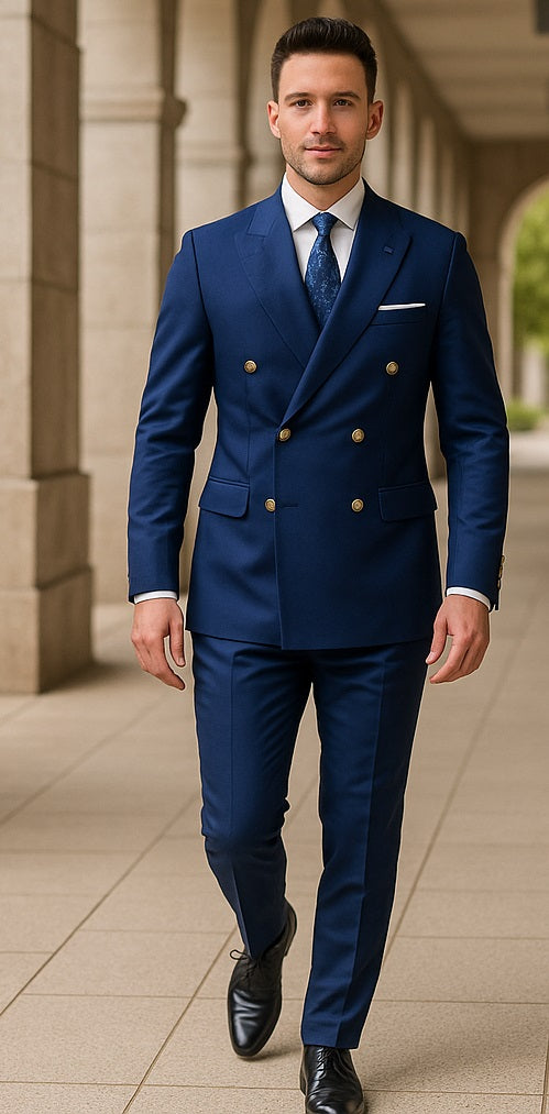 Luxury men's formalwear with peak lapel