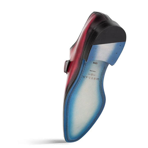 Men's Machado Burgundy Monk Strap Oxford Shoes by Mezlan – Hand-Finished Calfskin, Made in Spain