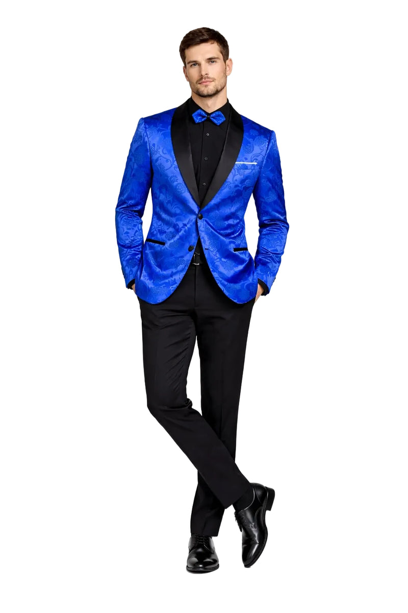Mens Blazer - Paisley Sport Coat - Royal Prom 2026 Tuxedo Dinner Jacket Blazer