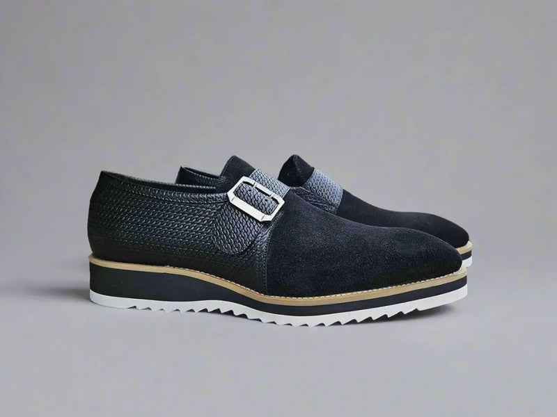Carrucci Suede Buckle Monk Shoe