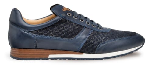 Maxim Blue Calfskin and Suede Dress Sneaker by Mezlan – Made in Spain