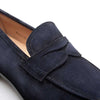 Men’s Mezlan Caro Navy Suede Penny Loafer – Luxury Handmade Leather Shoe from Spain
