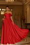 Tina Holly TE207 Wedding Prom Off-Shoulder Pleated Pockets Satin Dress