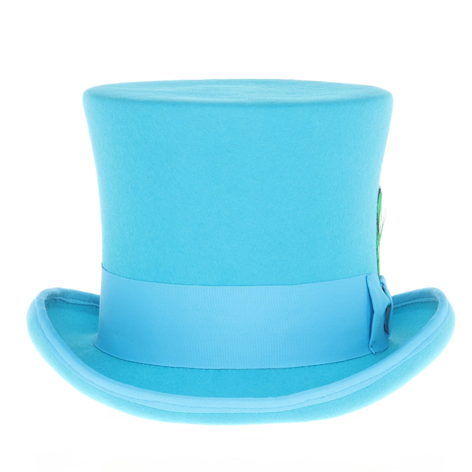 Men's Tall 100% Wool Dress Top Hat in Turquoise
