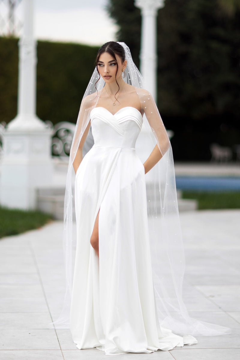 Tina Holly TW105 Wedding Ball A-Line Strapless Sweetheart Satin Dress