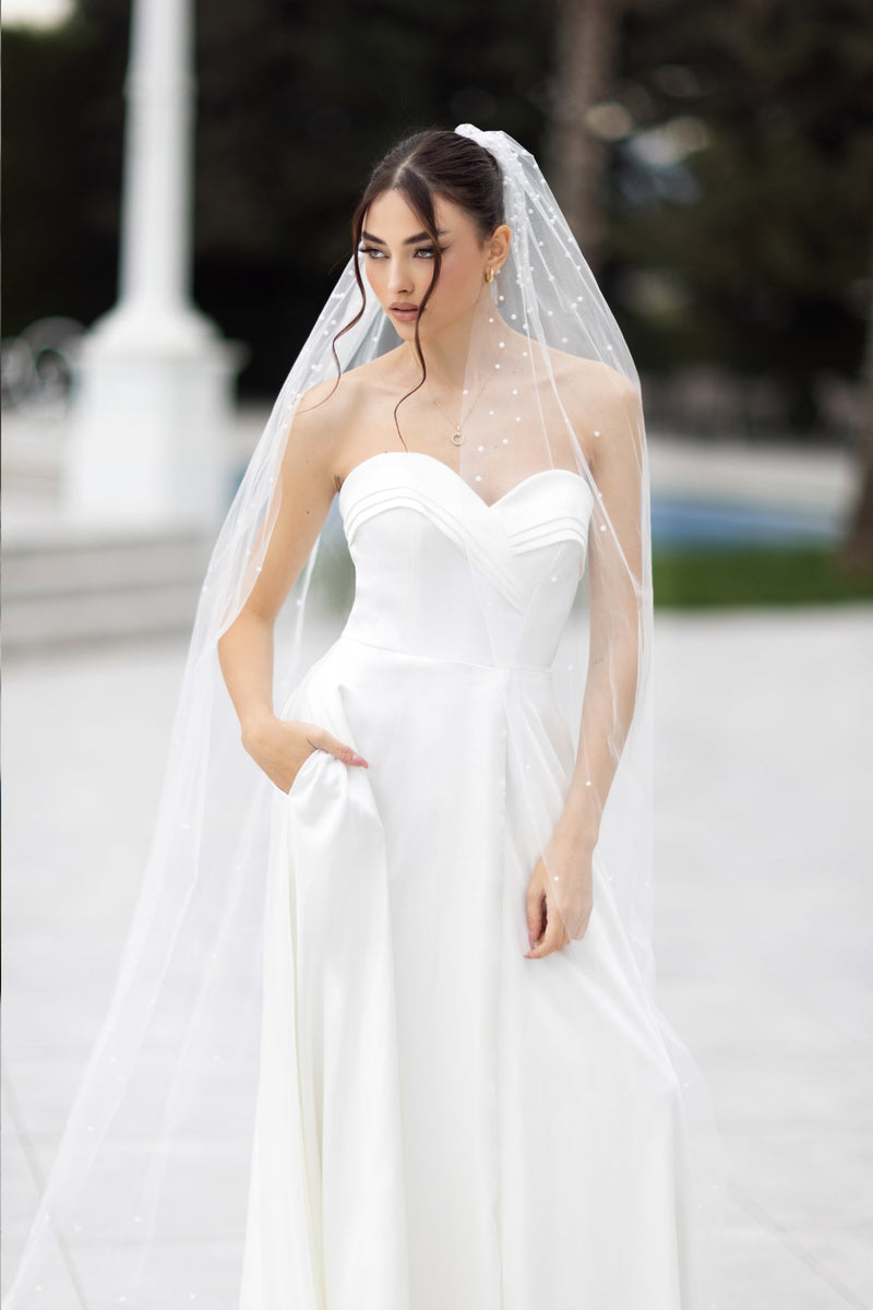 Tina Holly TW105 Wedding Ball A-Line Strapless Sweetheart Satin Dress