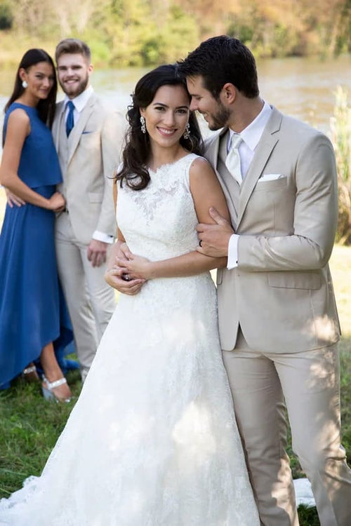 Smoking Traje - Esmoquin - Smoking Para Hombre - Tan Tuxedo Trajes De Novio