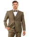 Men's Two Button Vested Vintage Single Breasted Style Tweed Tan Wedding Suit