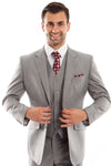 "Grey Wool Suit Men's - Modern Fit, Designer Two Button Vested"