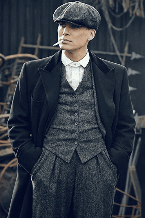 Mens Peaky Blinders Costume peaky blinder outfit - Include peaky blinder actor cap Thomas Shelby Grey Herringbone gangster Outfit