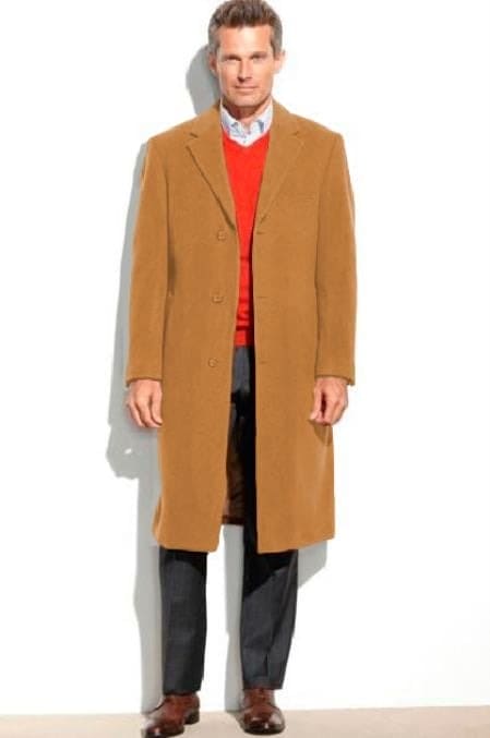 Mens Overcoat - Mens Long Wool Topcoats - Topcoat For Men-Camel Men's Dress Coat Full Length Overcoat ~ Long Men's Dress Topcoat - Winter Coat (Cashmere Touch (Not Cashmere)) | Alberto Nardoni Mens Overcoat - Mens Long Wool Topcoats - Topcoat For Men-Camel Men's Dress Coat Full Length Overcoat ~ Long Men's Dress Topcoat - Winter Coat (Cashmere Touch (Not Cashmere)) | Alberto Nardoni