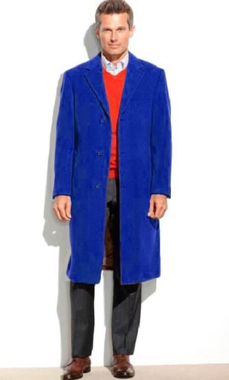 Mens Overcoat -Mens Long Wool Topcoats- Topcoat For Men-Royal Blue Men's Dress Coat Full Length Overcoat ~ Long Men's Dress Topcoat - Winter Coat (Cashmere Touch (Not Cashmere)) | Alberto Nardoni Mens Overcoat -Mens Long Wool Topcoats- Topcoat For Men-Royal Blue Men's Dress Coat Full Length Overcoat ~ Long Men's Dress Topcoat - Winter Coat (Cashmere Touch (Not Cashmere)) | Alberto Nardoni