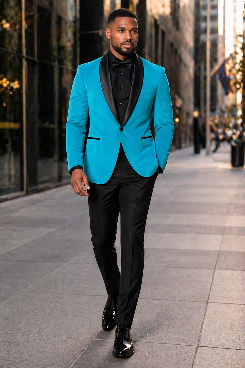 Aqua Blue Dinner Jacket - Tiffany Color Mens Blazer