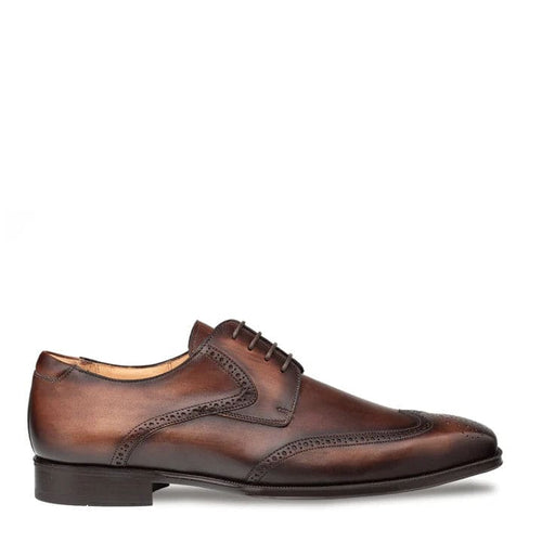 Tasso Wing Chestnut Brown Wingtip Derby Shoes by Mezlan – Patina Leather Brogue Lace-Ups Made in Spain