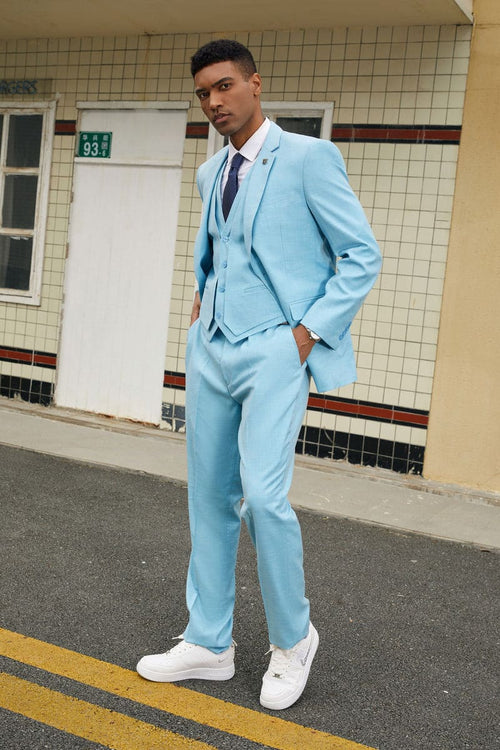 Mens Stacy Adams Suit - Stacy Adams Suit Men's Fancy Two-Button Vested Suit in Teal Green