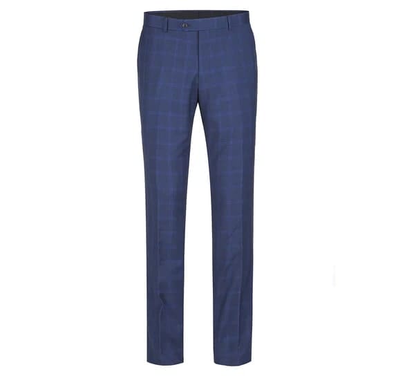 Renoir Clothing - Renoir Suit - Renoir Fashion - Performance 2-button Slim Fit Tonal Blue Windowpane Renoir Suit